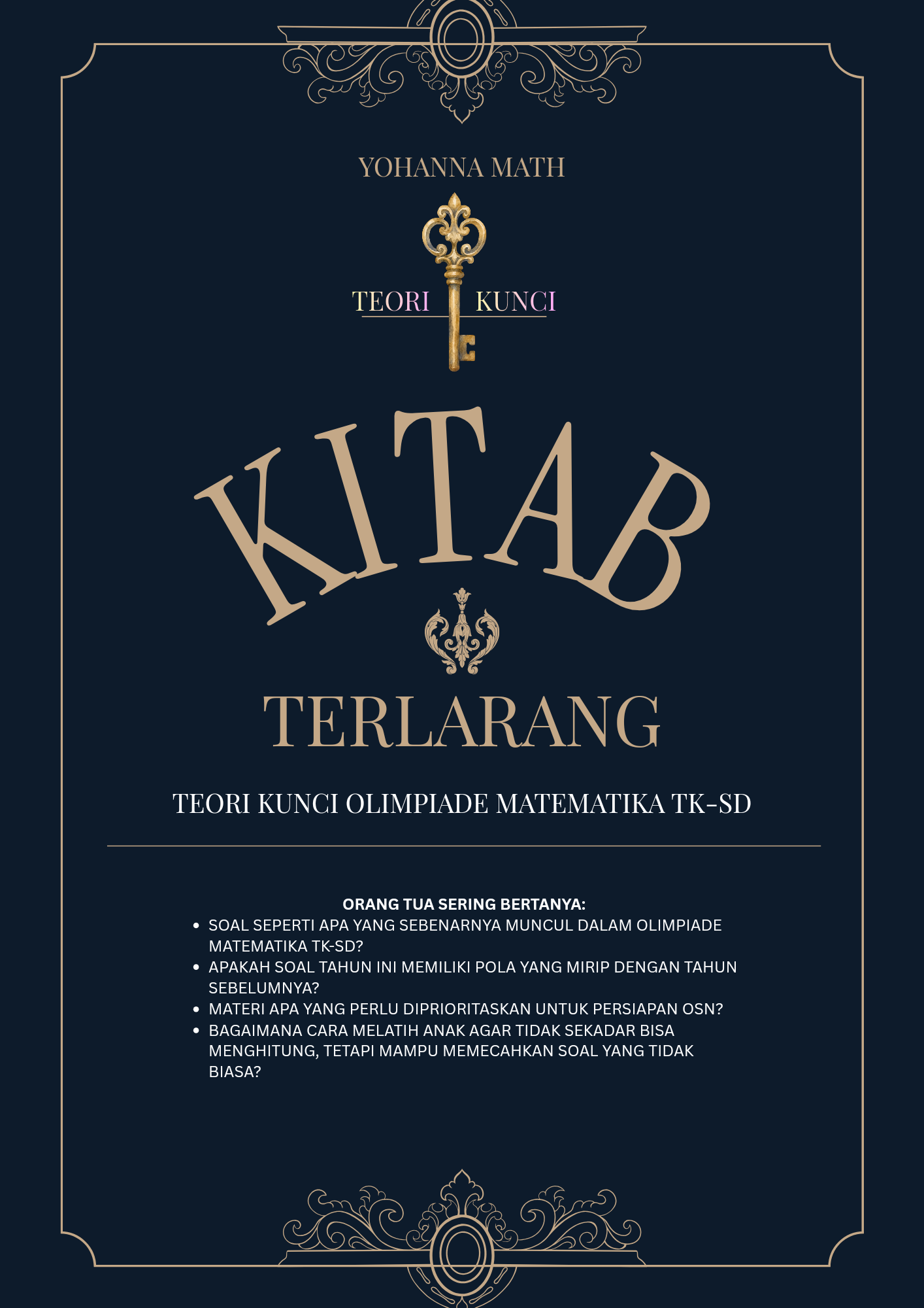 Sampul KITAB TERLARANG — Teori Kunci Olimpiade Matematika TK–SD